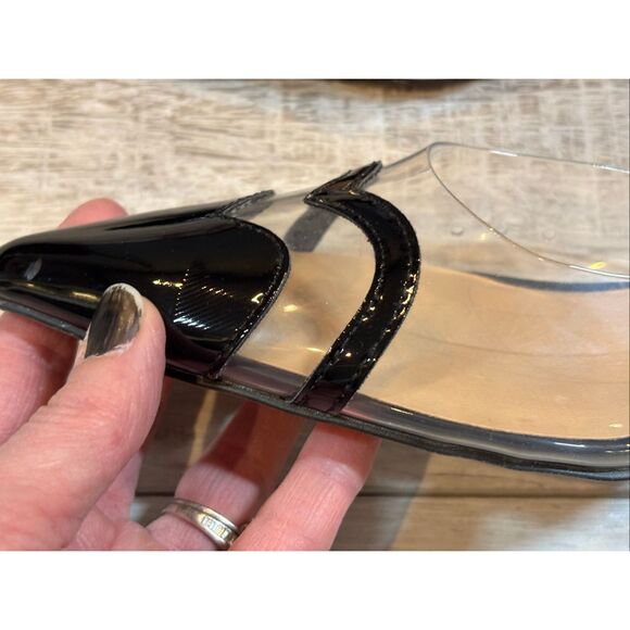 A New Day Eleanor Heart Slingback Kitten Black Heels Size 8 - Picture 8 of 11